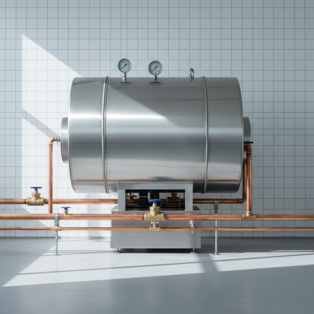 La photo d'un tank de vin dans une cave